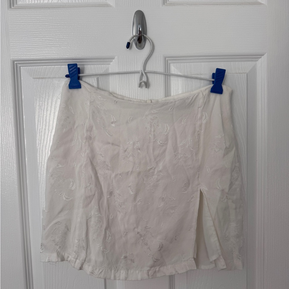 White Skirt with Floral